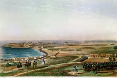 A tomada de Gaeta, 19 de julho de 1806 (gravura a cores)
